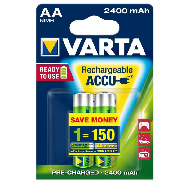 Аккумулятор VARTA RECHARGEABLE ACCU AA 2400mAh BLI 2 NI-MH (READY 2 USE)